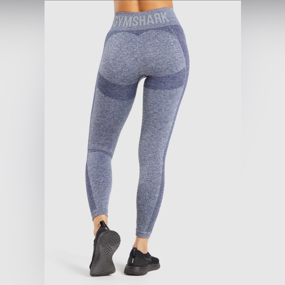 Gymshark Marl Blue Flex Seamless High Waisted Leggings - Picture 2 of 6